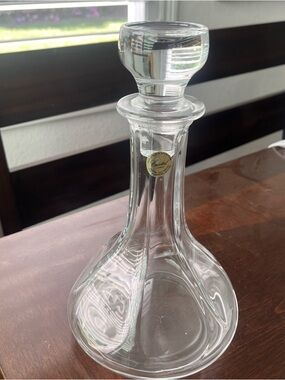 Cristal France Crystal Glass Decanter with Stopper - Clear Bar Decor Wine